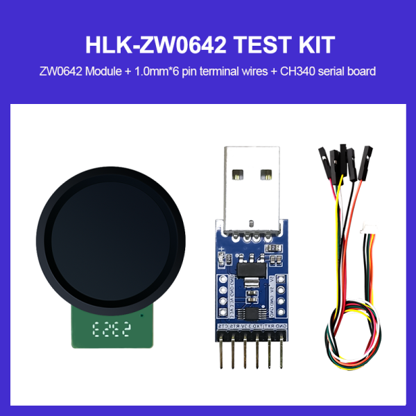 Hi-link fingerprint recognition module HLK-ZW0642 capacitive touch ball racket shaped fingerprint door lock acquisition sensor module test kit/ development board